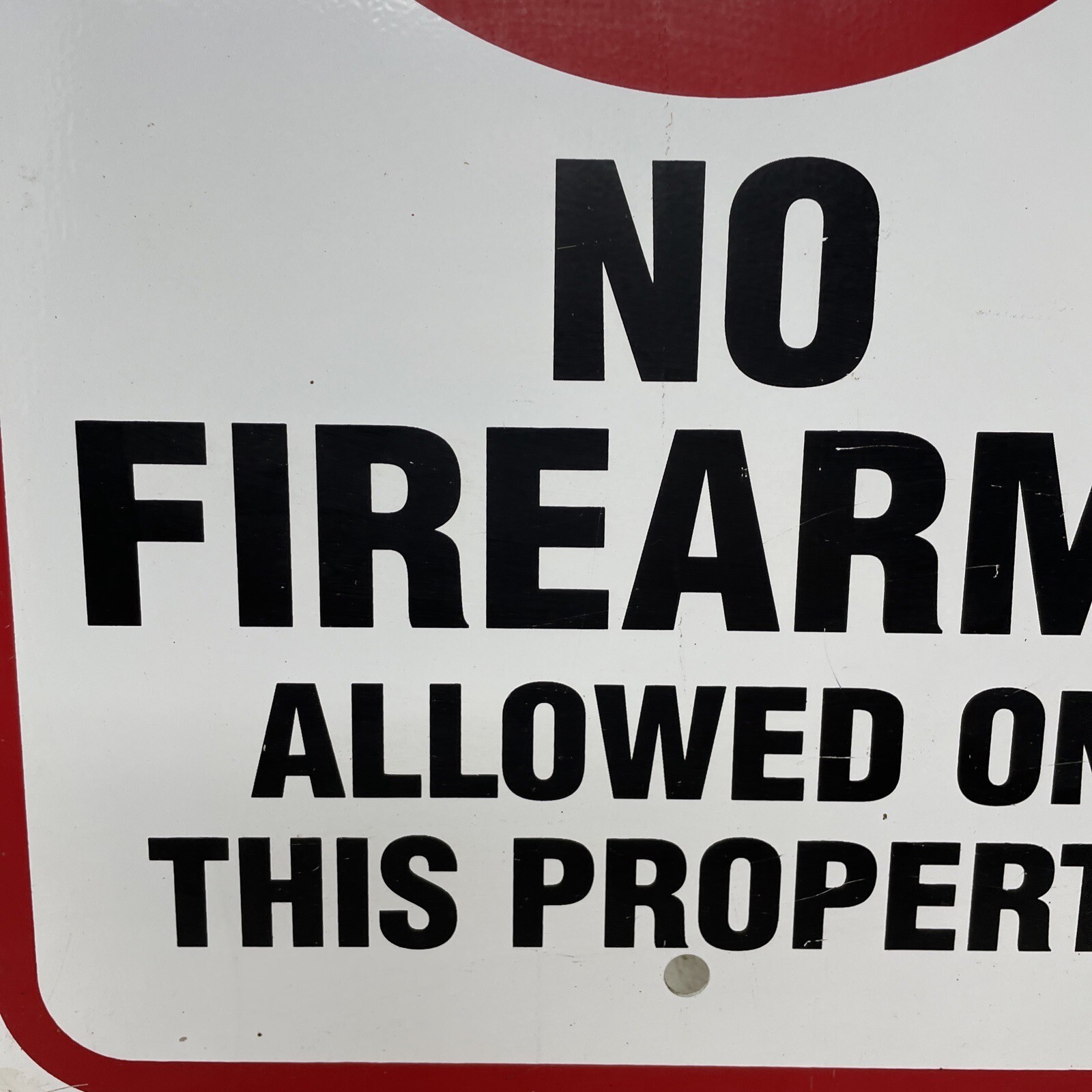 No Firearms Allowed On This Property 12X18” Metal Sign-Thick Metal