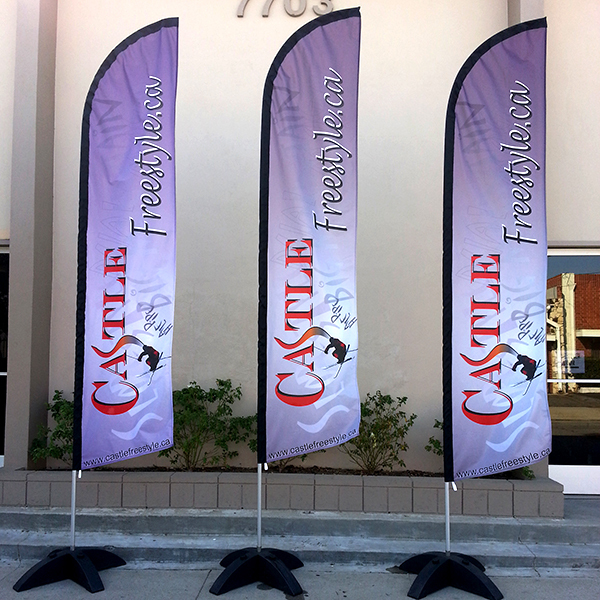 15ft Double Sided Custom Swooper Advertising Flag Feather Banner + Pole & Spike