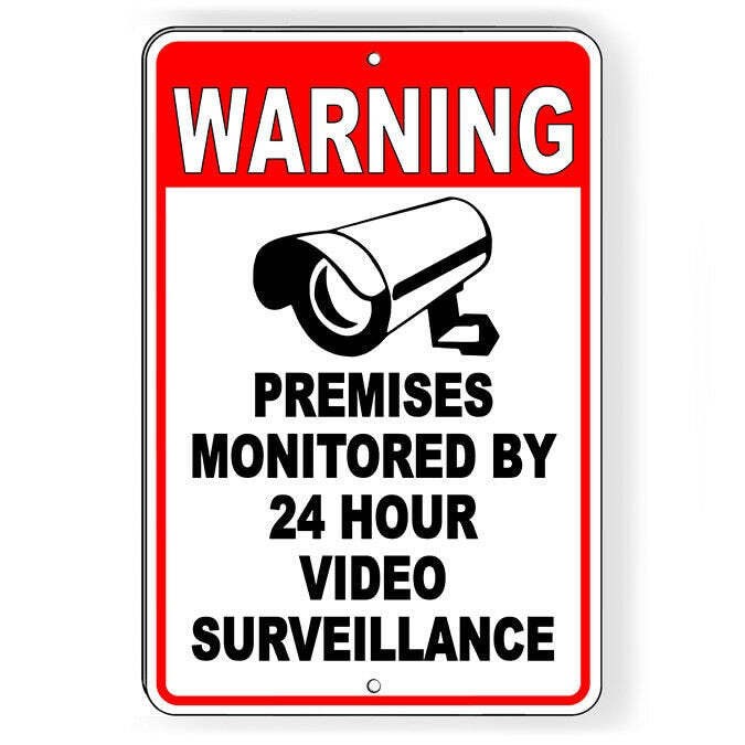Warning Monitored Video Surveillance 24Hr Security Camera Sign / Decal / S31