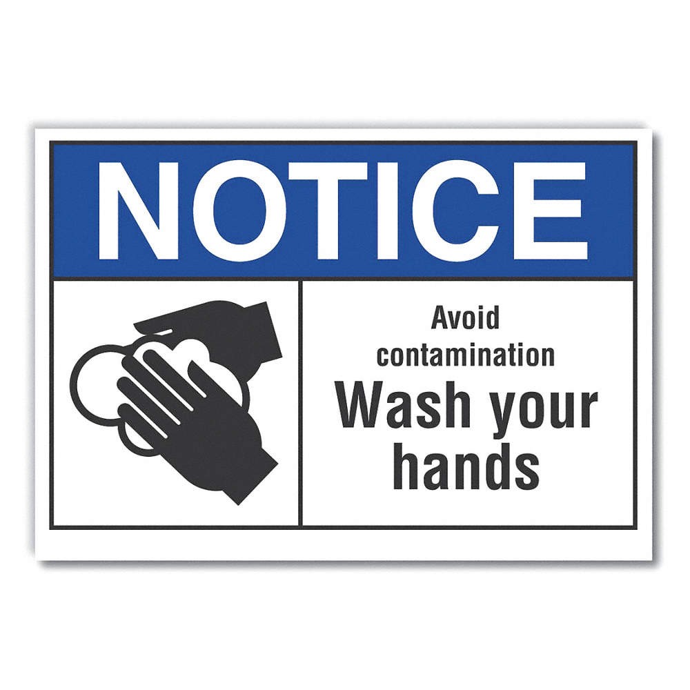 LYLE LCU5-0033-ND_5X3.5 Wash Hands Notice Label,3 1/2x5in,Polyes 64MM96