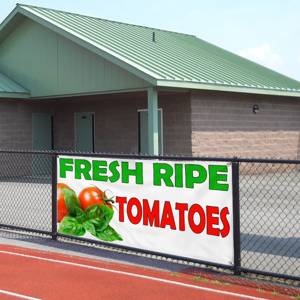 Vinyl Banner Multiple Sizes Fresh Ripe Tomatoes Business Farmers Market Outdoor
