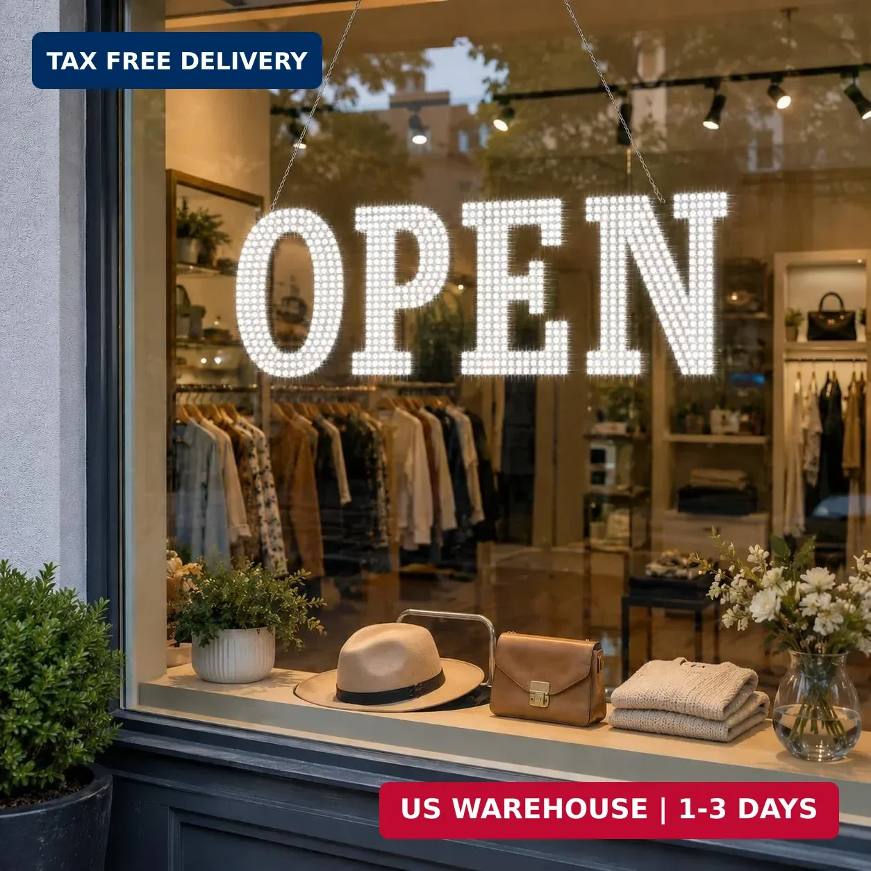 40&Prime;x14&Prime; Large Open Sign for Business, Open Signs Led with Hanging Installation,