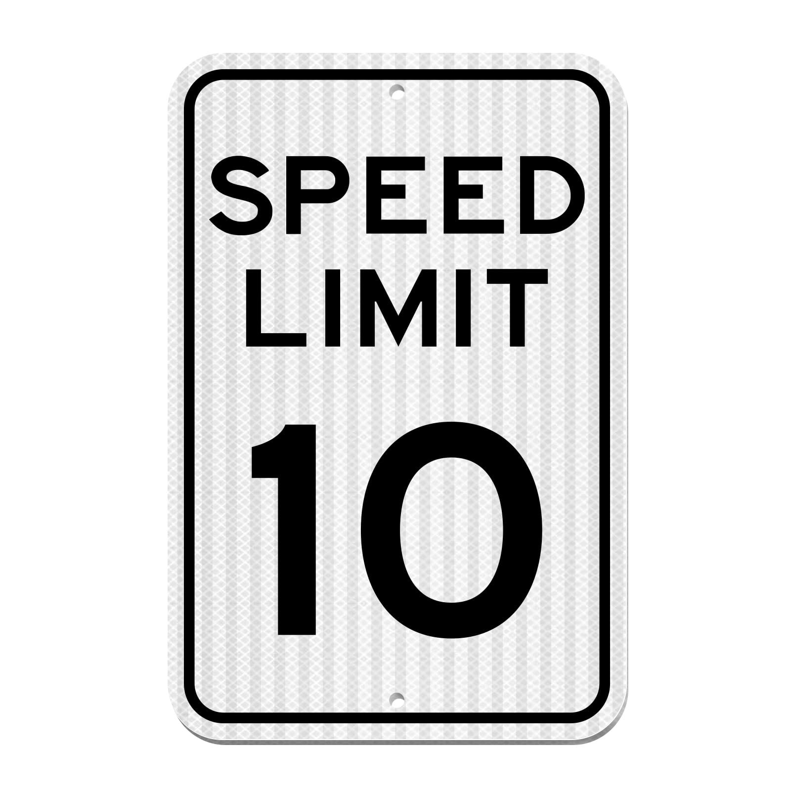 Speed ​​Limit Sign 10 MPH, Slow Down Traffic Sign, 12&Prime; x 18&Prime;, Reflective 40Mi…