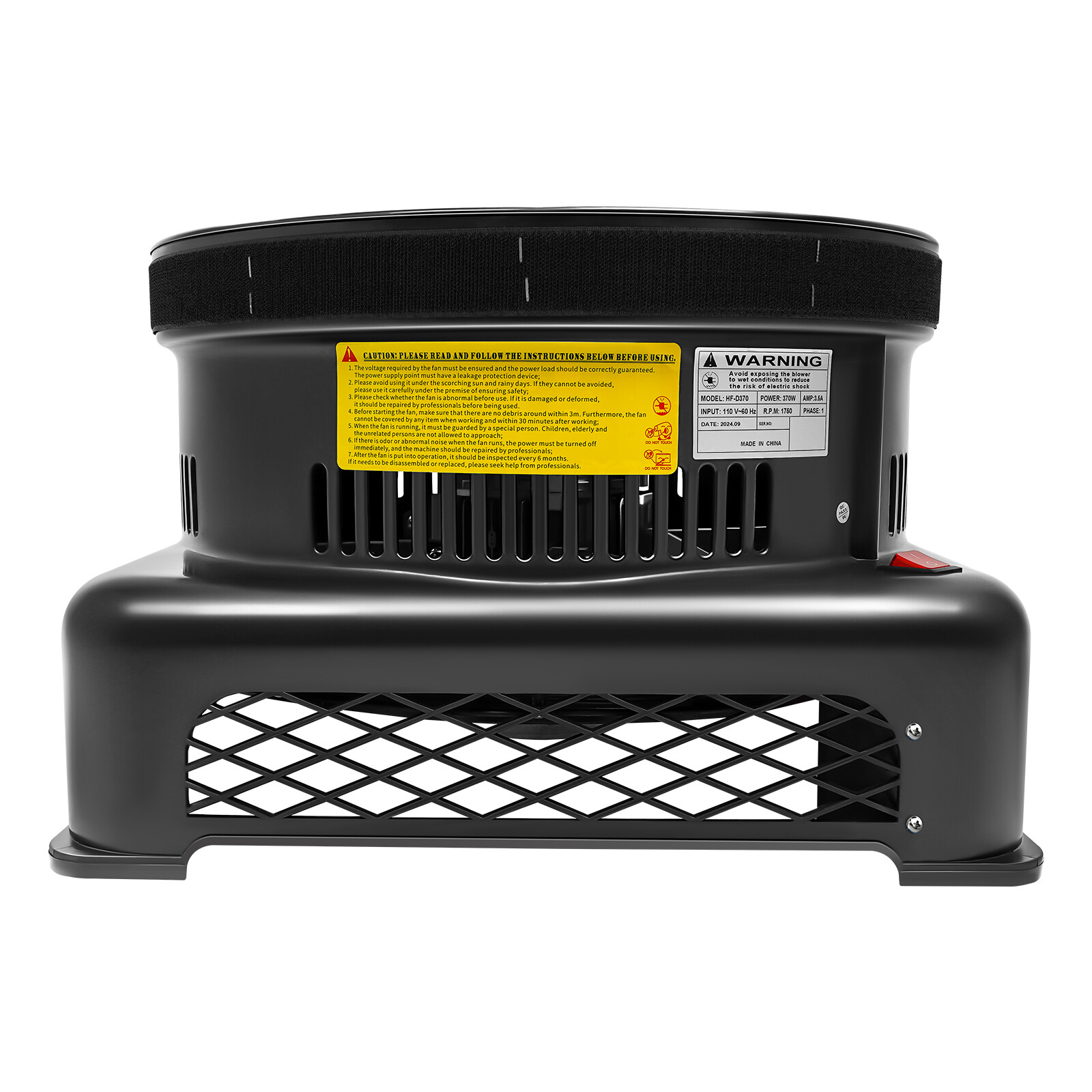 Blower Fan with 370W Motor – Strong Wind Power, Rust-Resistant, Heat-Resistant,