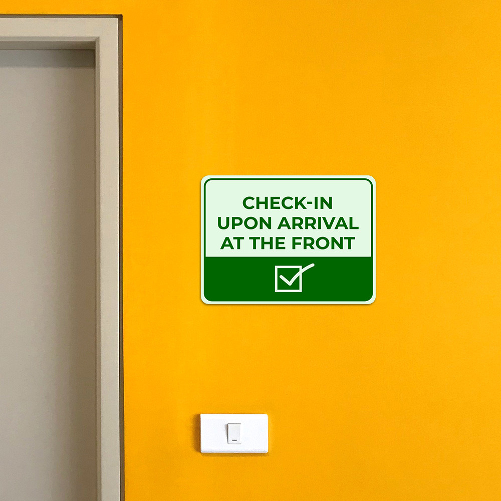 Classic Framed Plus Check-In Upon Arrival at the Front Door or Wall Sign