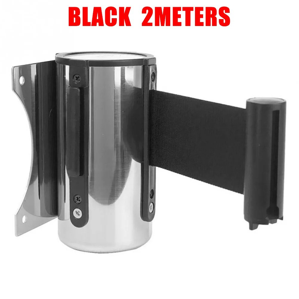 Wall Mountable Crowd Control Barrier Stainless Steel Retractable Strip 1pc