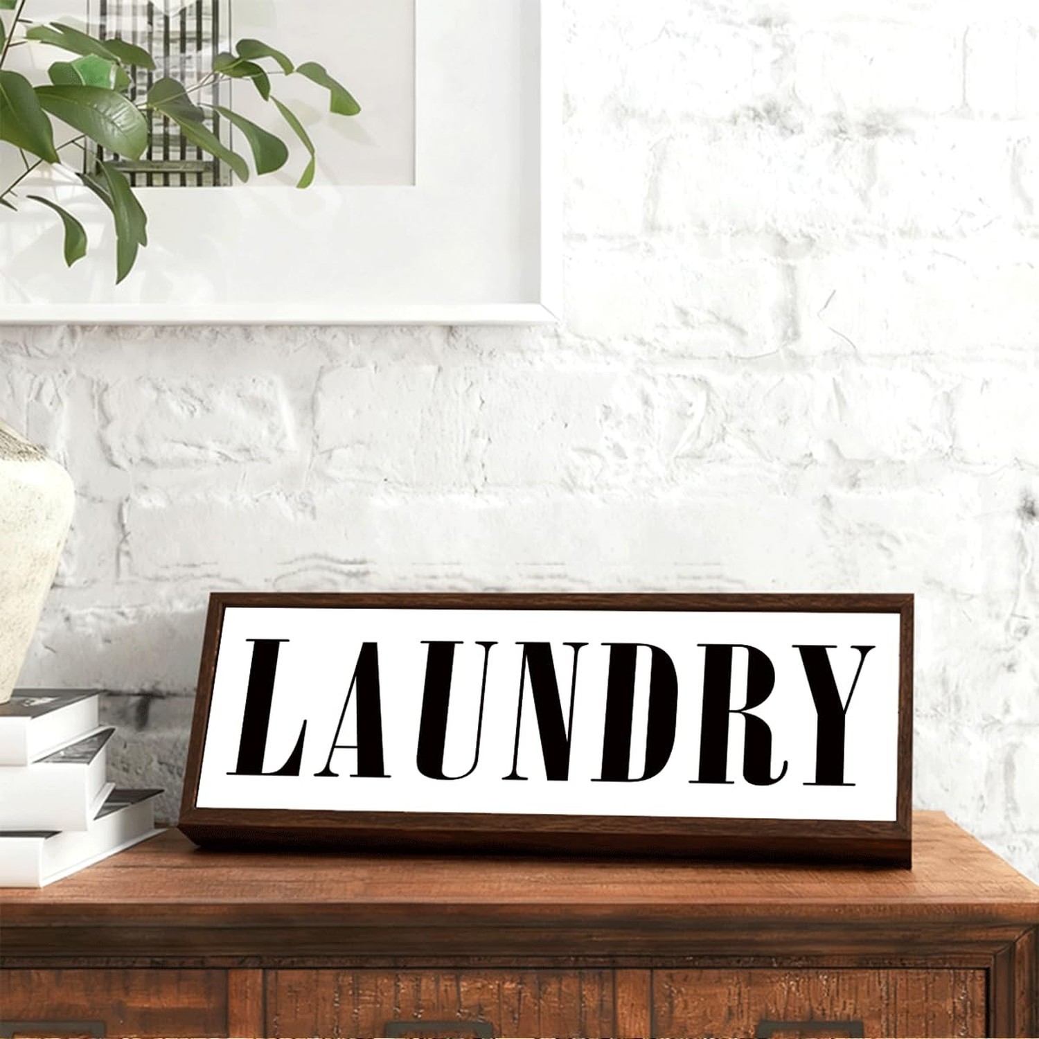 Laundry Sign, Decorative Framed Wooden Box Sign, Laundry Room Decor for Wall …