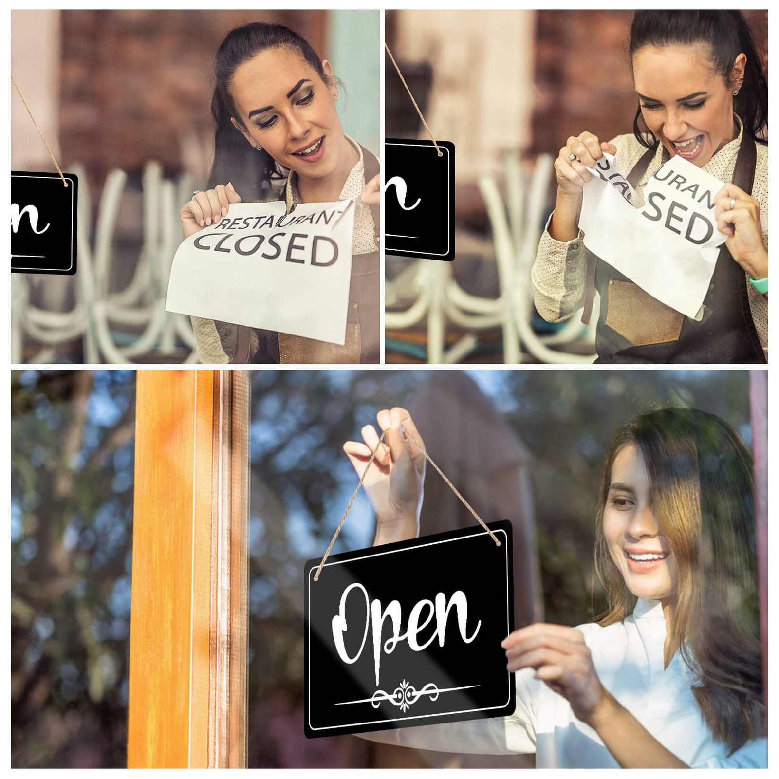 CARGEN Open Signs – Double Sided Open Closed Sign Business Hours Hanging with…