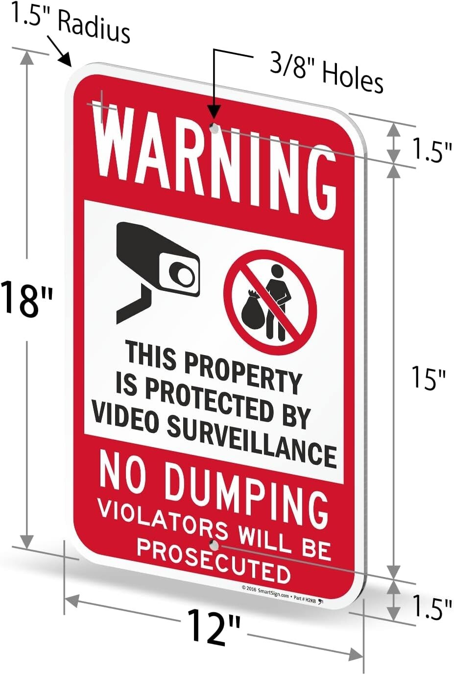 SmartSign Basics 18&Prime; x 12&Prime; Warning – Property Protected By Video Surveillance