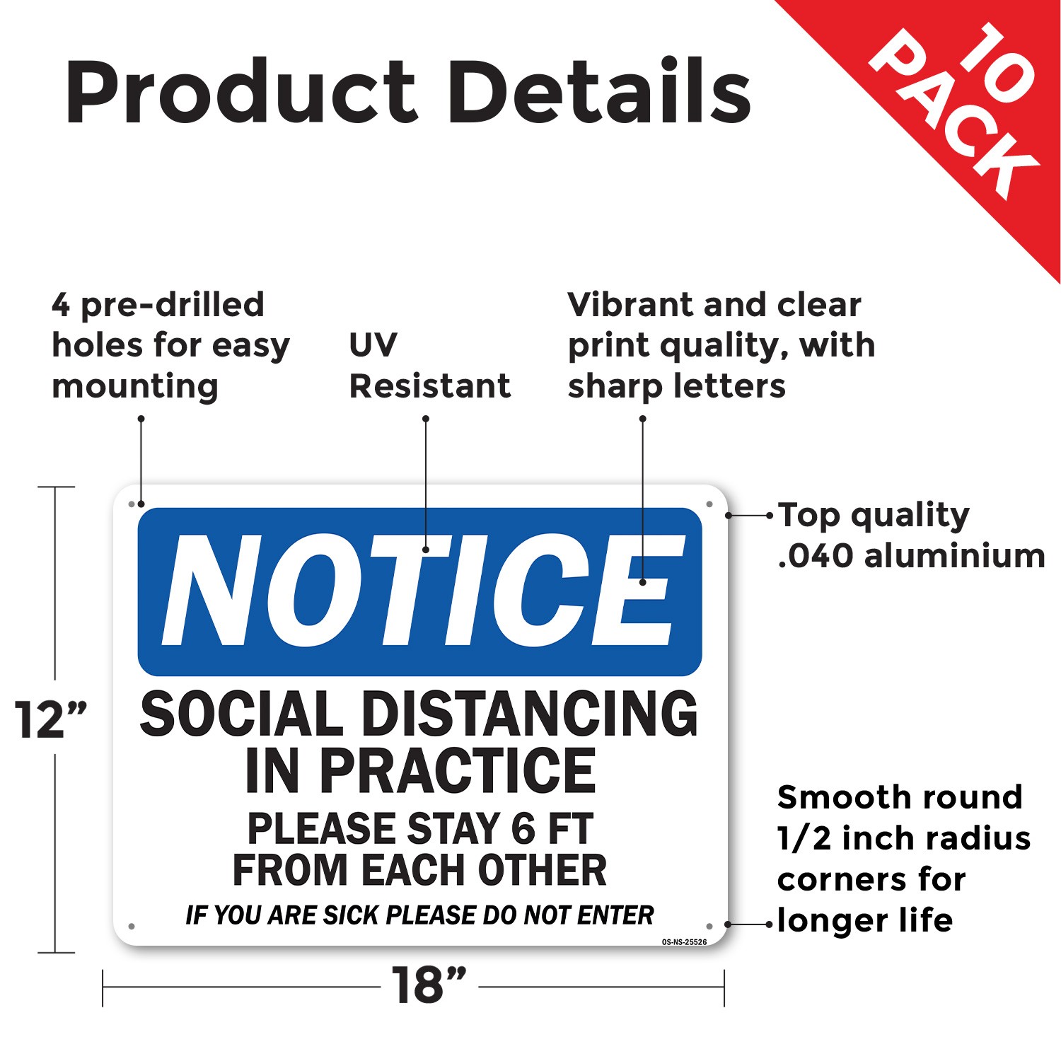 Social Distancing In Practice Public Safety Sign Metal,, Decal 5 or 10 Pack