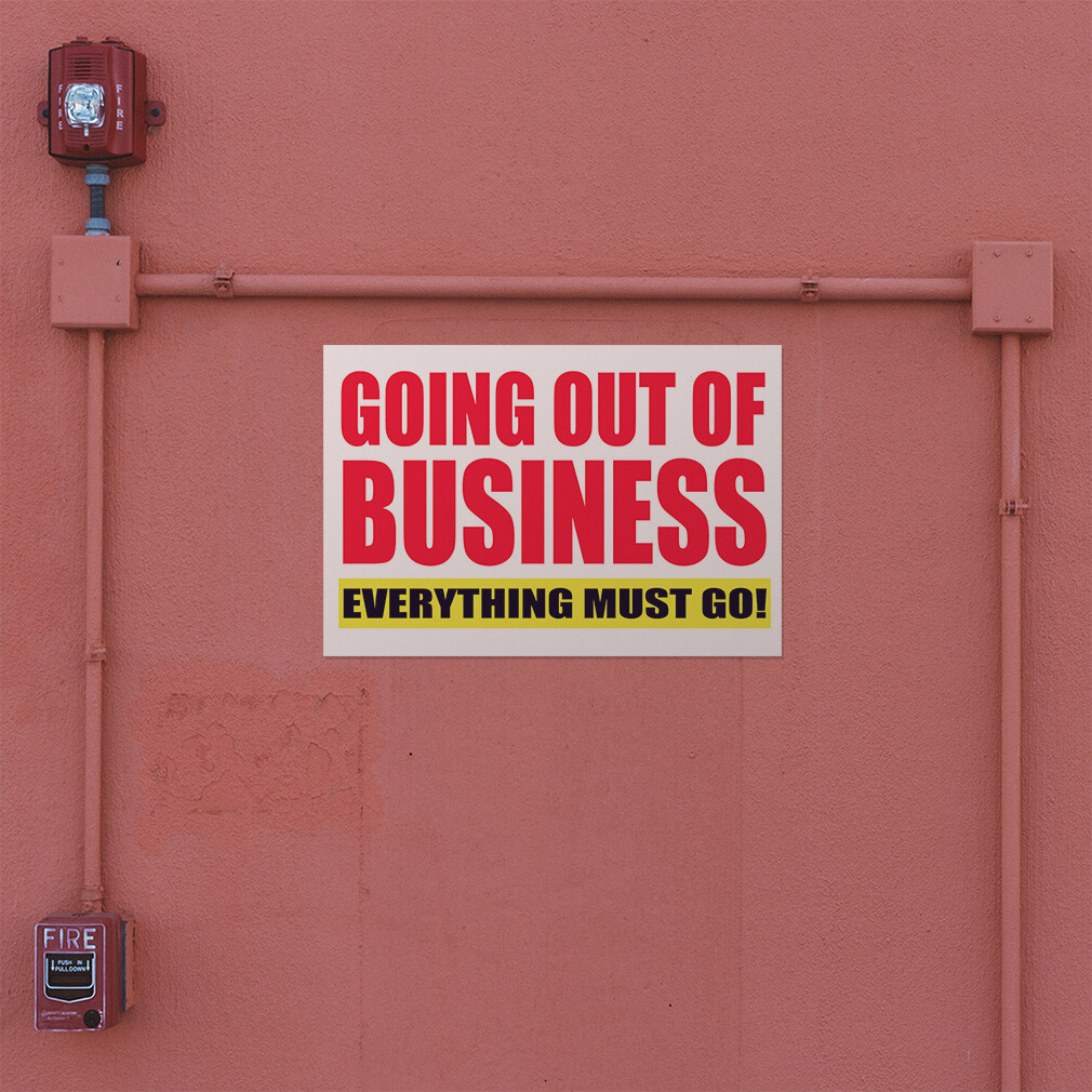 Decal Stickers Going out of Everything Must Go Vinyl Store Sign Label Business