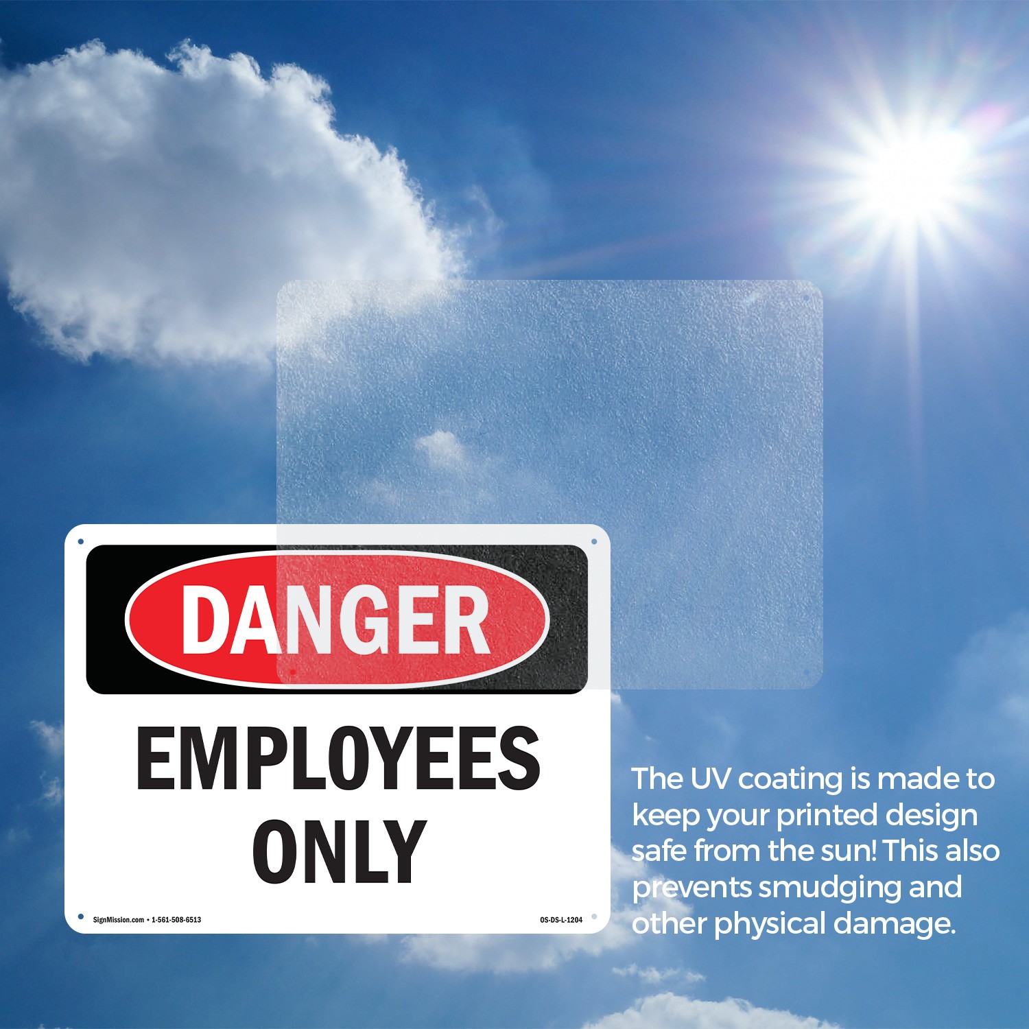 Employees Only OSHA Danger Sign Metal, Plastic, Or Decal – 5 or 10 Pack