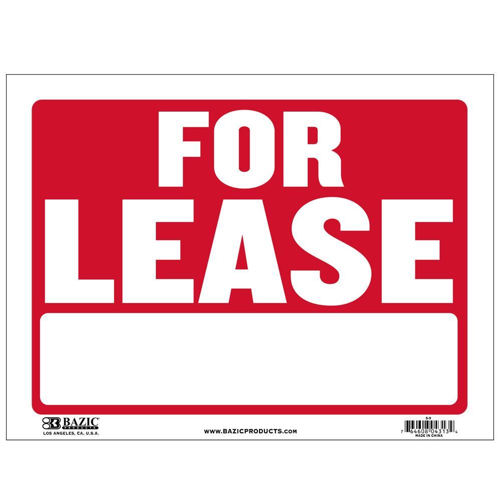 4 Pack – For Lease Sign, 9&Prime; X 12&Prime; , Durable Plastic, Weatherproof Highly Visible
