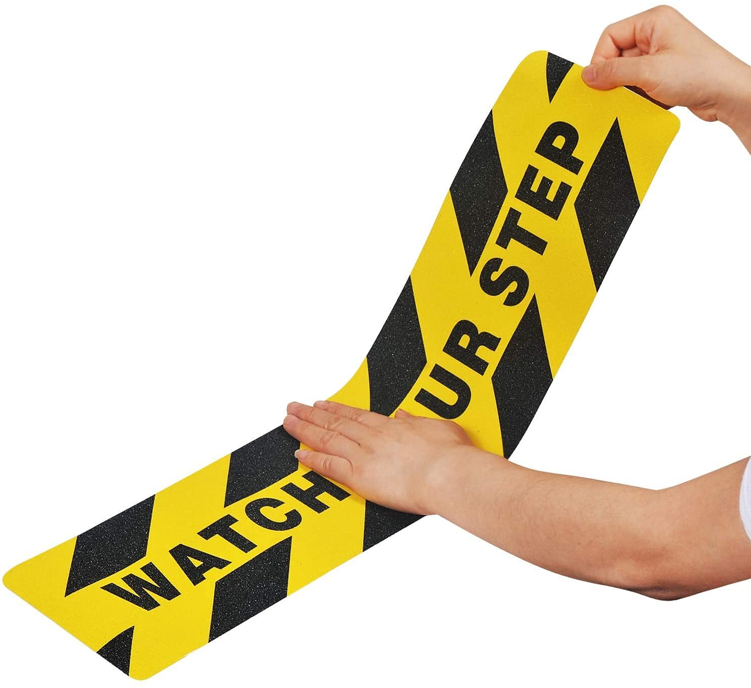 6&Prime; x 24&Prime; Watch Your Step Floor Tape Anti Slip Warning Sign Sticker – 4 Pack