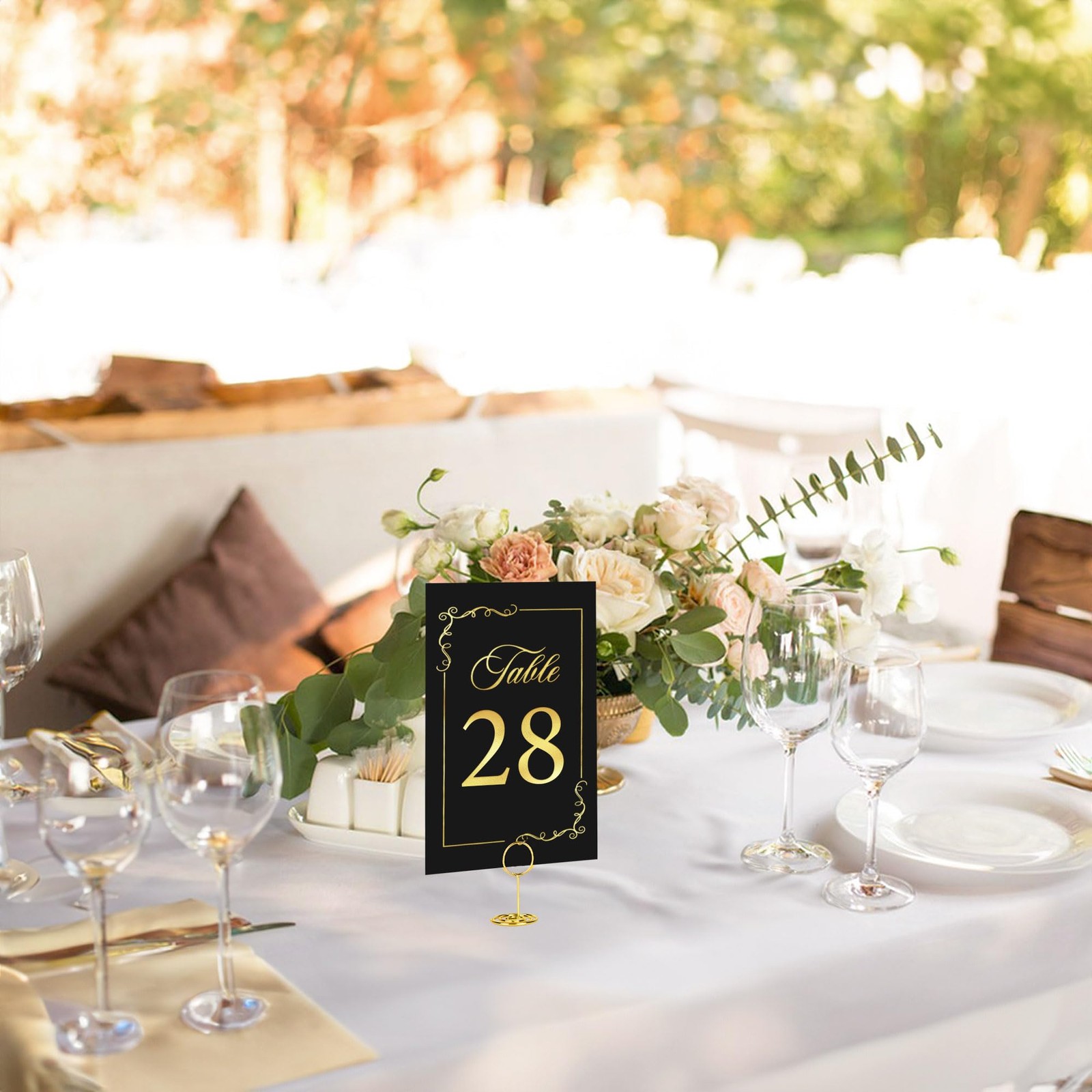 41 Sets 4×6 Inch Black Gold Wedding Table Numbers Cards 140 With Holders