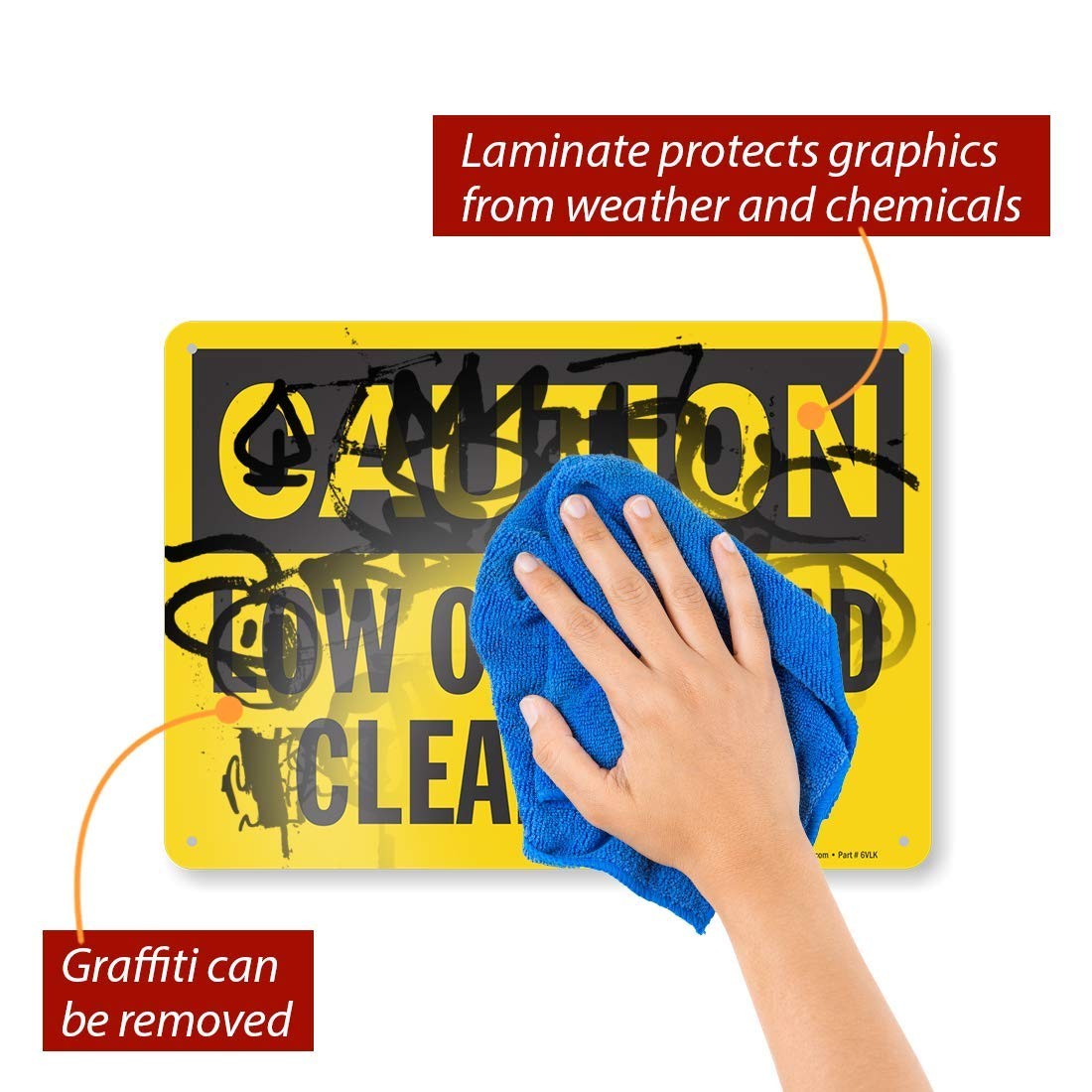 Caution Low Overhead Clearance Sign 10×14 Inch Aluminum Black On Yellow