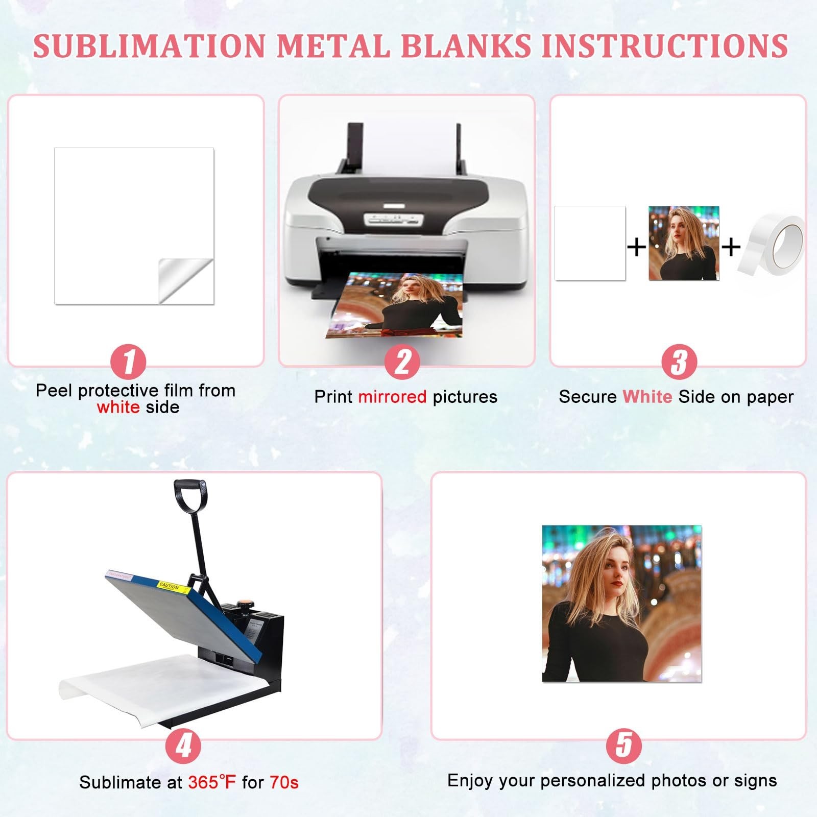 10 Pcs Sublimation Metal Photo Blanks 8&Prime;x8&Prime;, Aluminum Sublimation Sign Blanks…