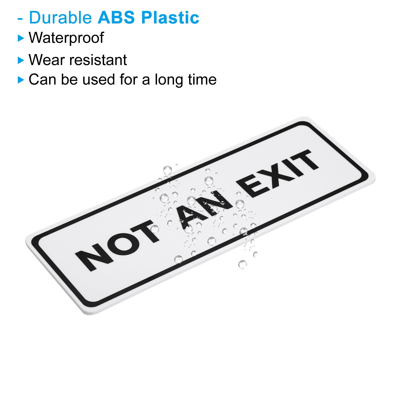 7&Prime;Lx2.5&Prime;Wx0.1&Prime;T Not an Exit Wall or Door Sign, White