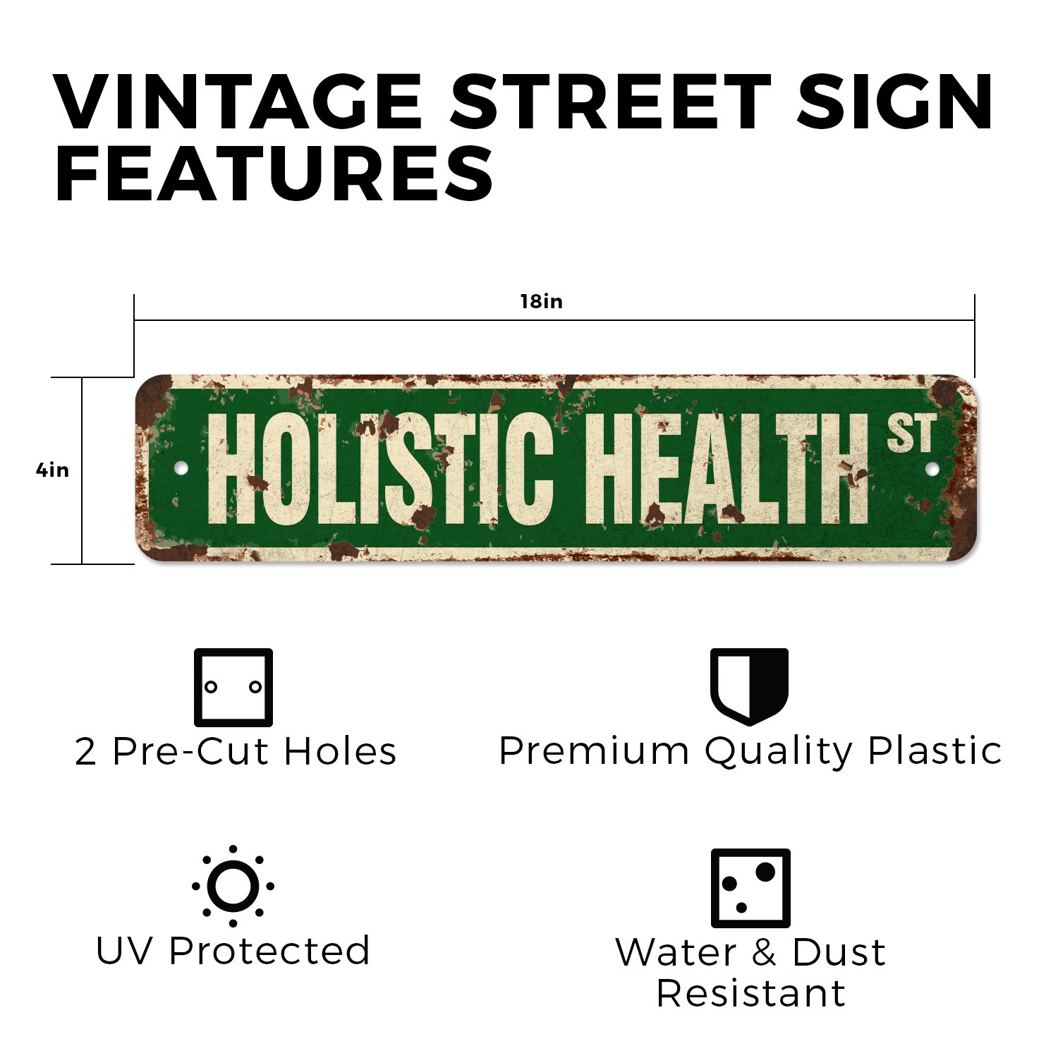 HOLISTIC HEALTH Vintage Style Street Sign alternative medicine medical therapy
