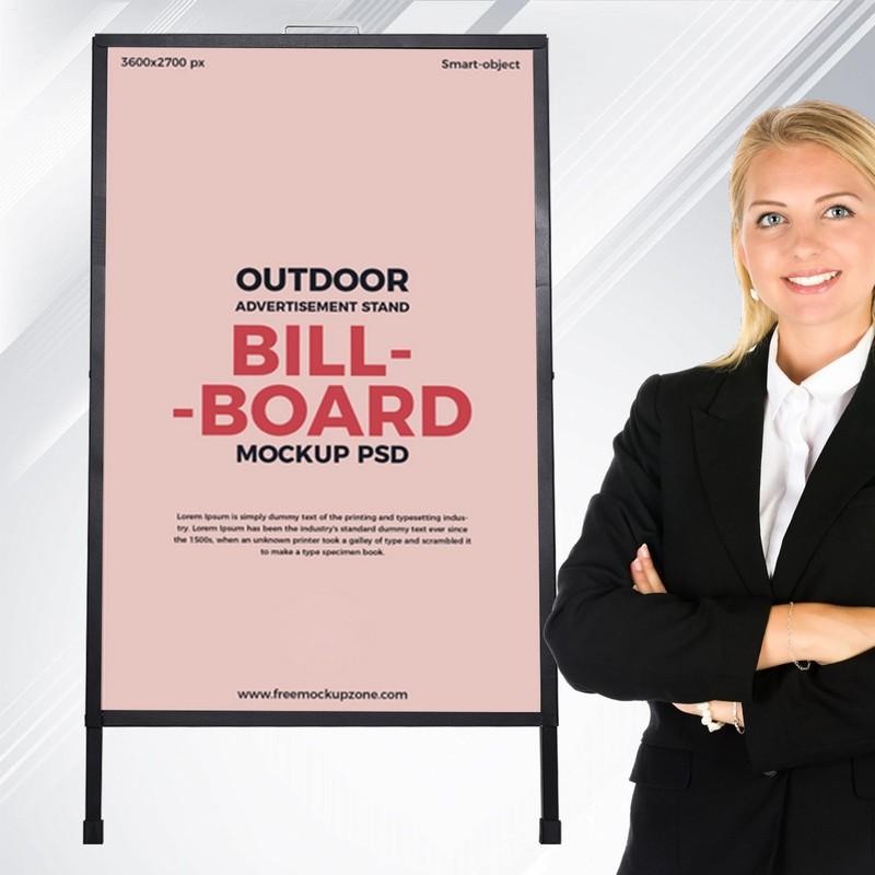 24&Prime;x36&Prime; Heavy-Duty Double-Sided Metal Sidewalk A-Frame Sign Holder Stand