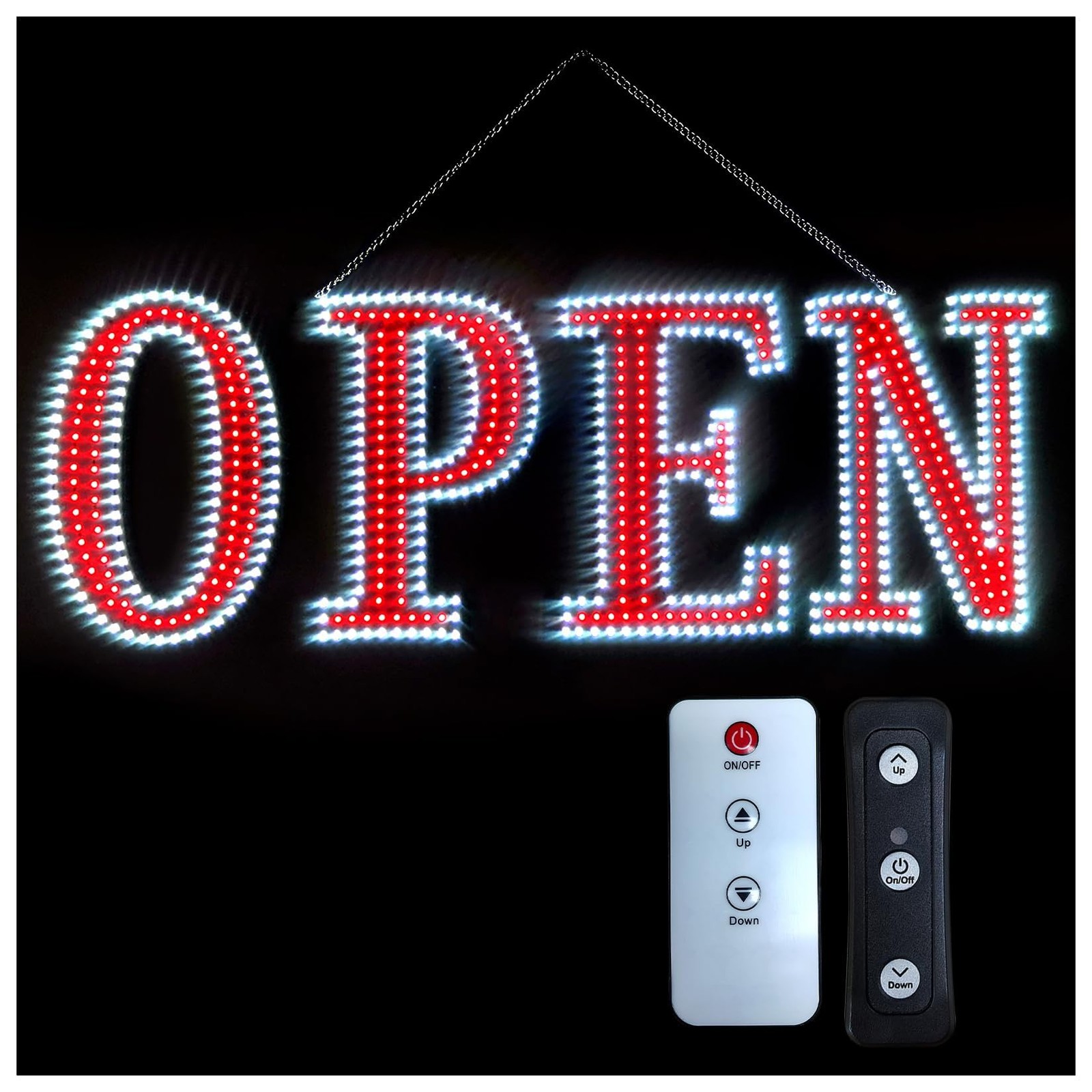 LED Open Sign 48&Prime;x17&Prime; Super Large Remote Control 10 Levels Brightness Adjustable