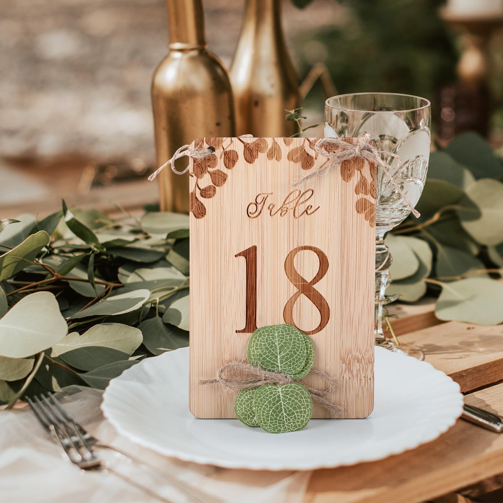 1-20 Wooden Table Numbers, 4×6, Eucalyptus, Rustic Wedding Centerpieces, Signs