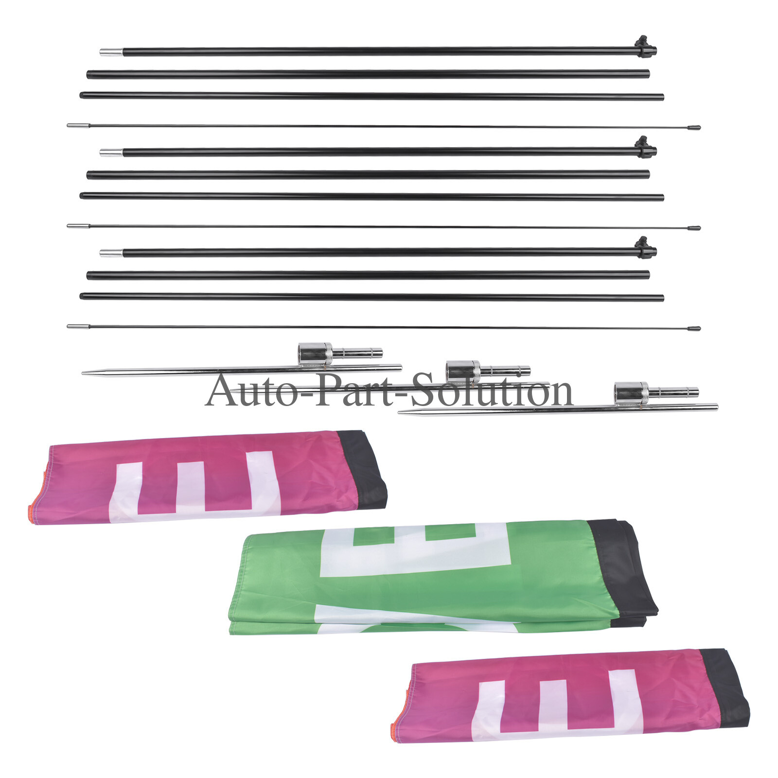 2/3/4-Piece Advertising Flagpole Stand Open Feather Flags with Pole Kit