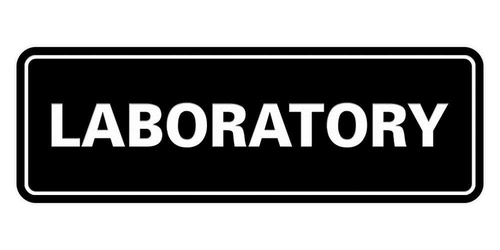 Laboratory Sign Black Large Professional Door Wall Office Lab 1-Pack