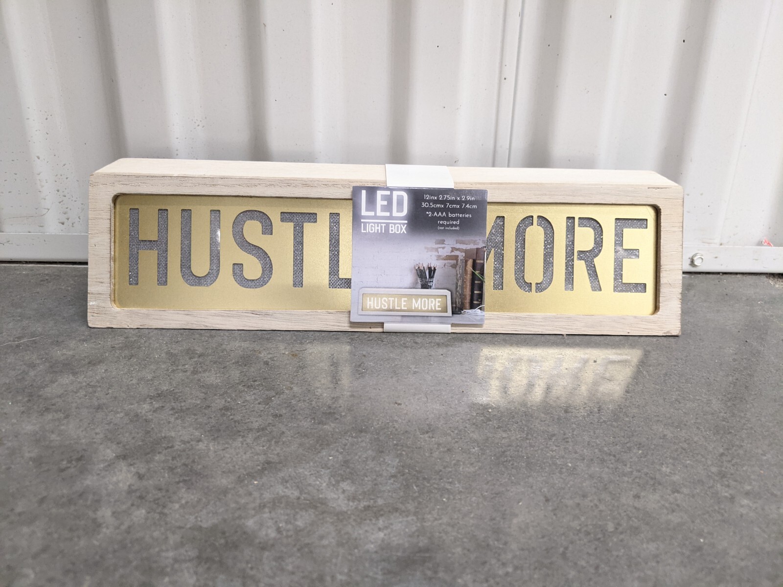 Hustle More Wooden LED Light Box Sign Battery Operated Home Decor Office