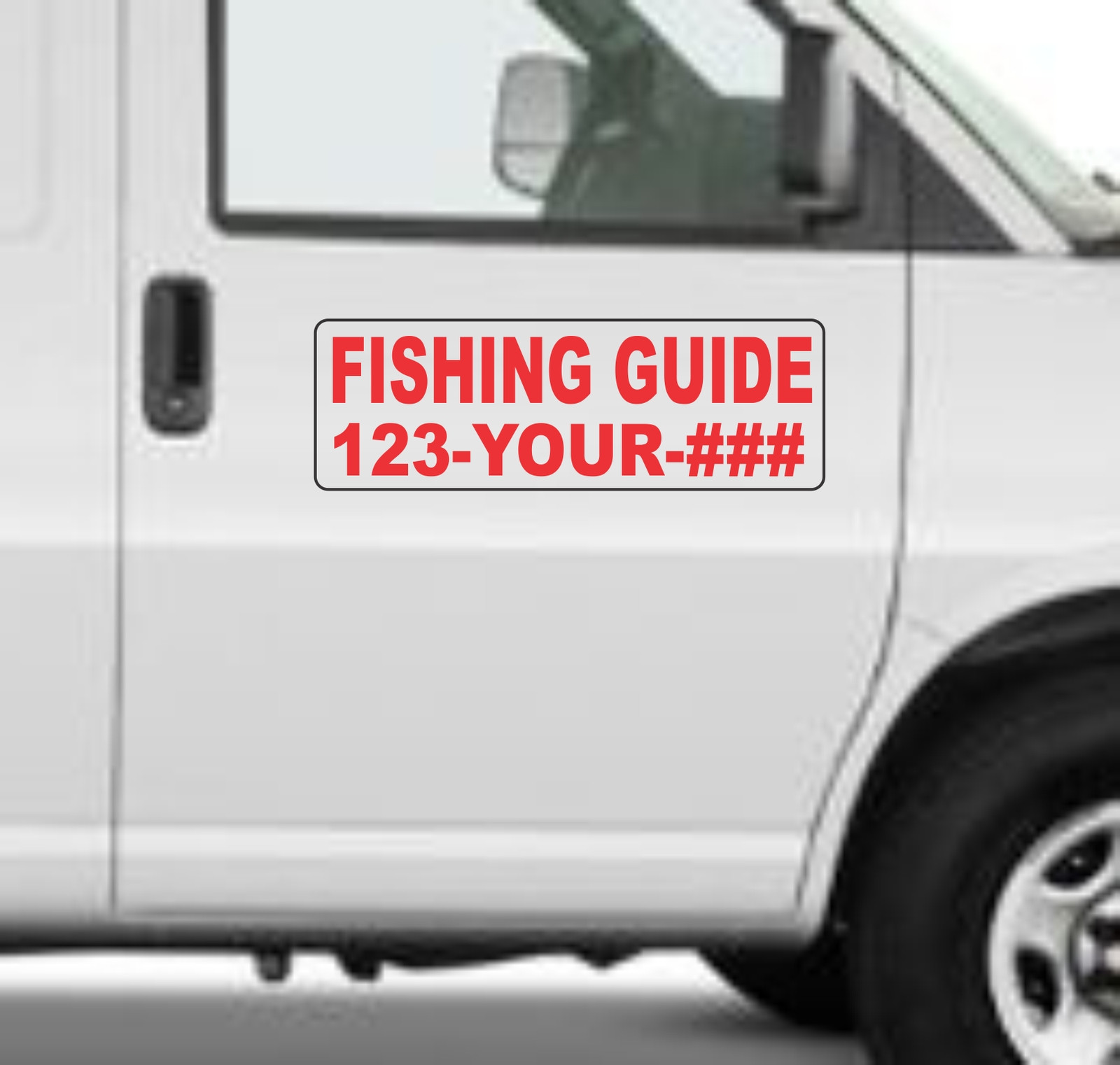 Custom FISHING GUIDE Magnetic Signs for Car Truck SUV 6&Prime;x18&Prime; Phone or Web site