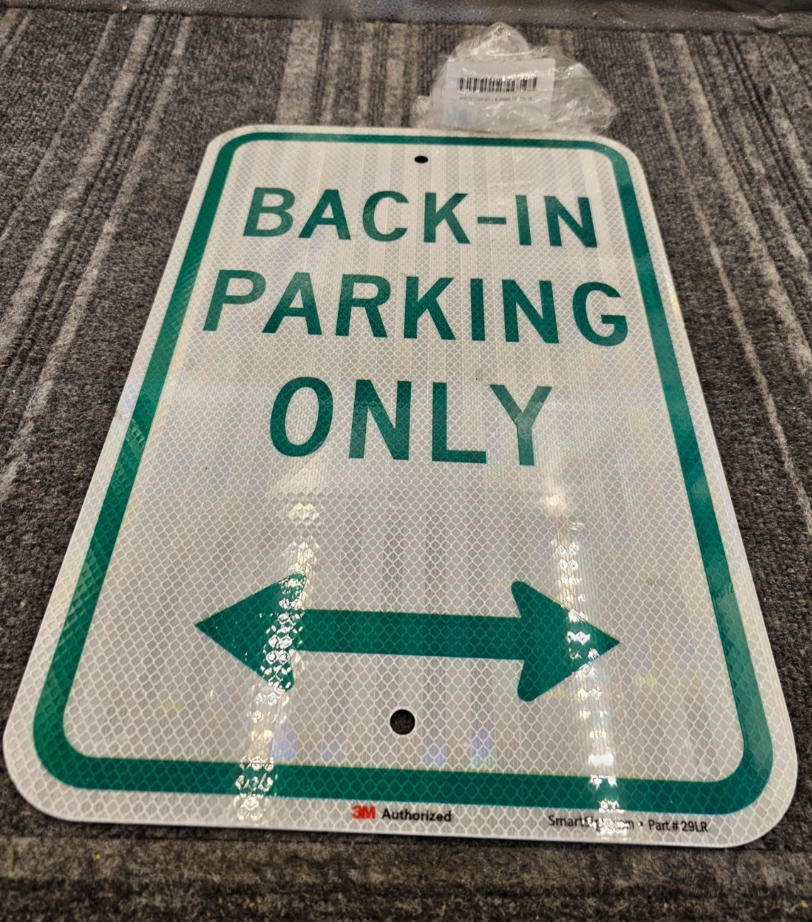 (QTY 3) SmartSign Back-In Parking Only Sign Bidirectional Arrow 12&Prime;x18&Prime;