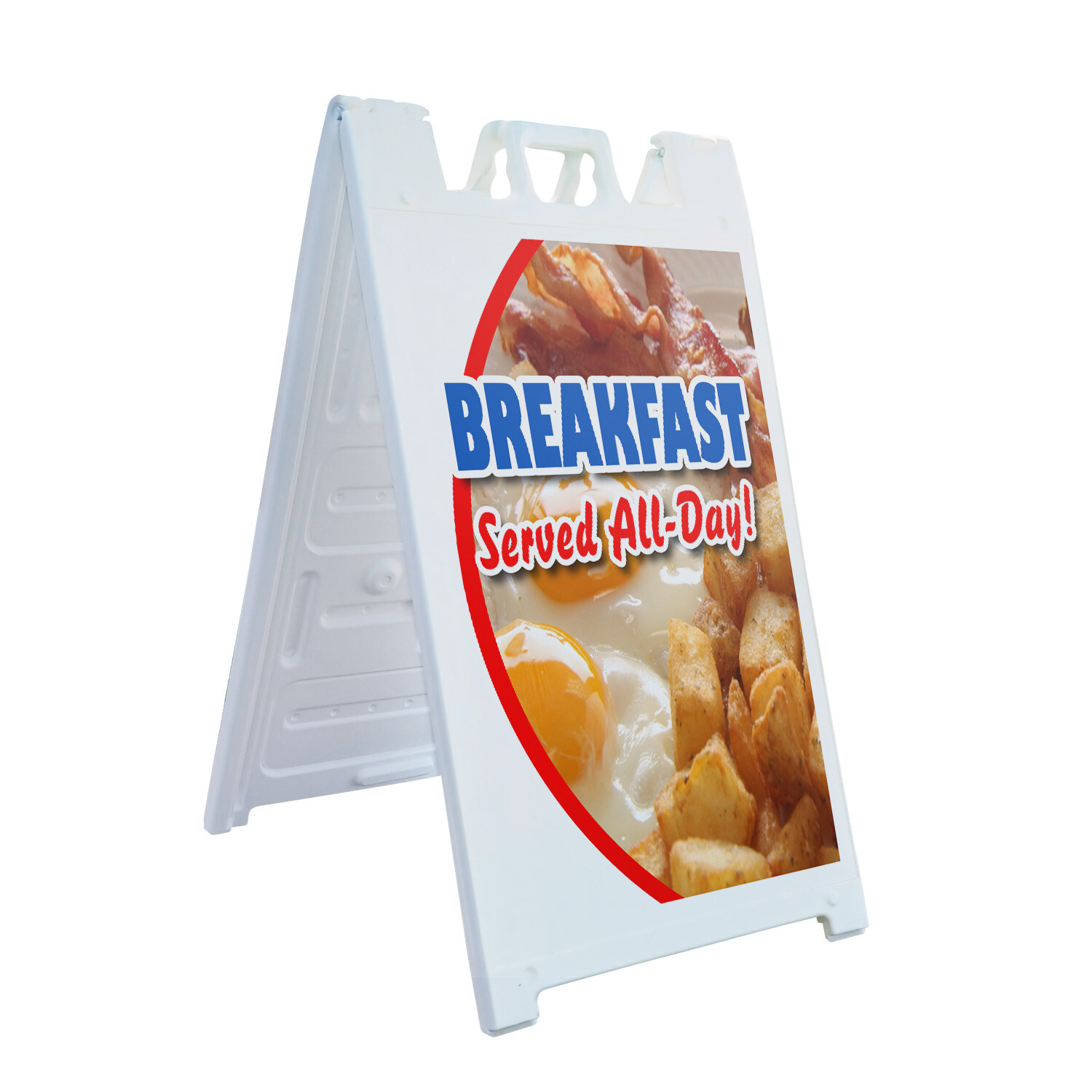 A-frame Sidewalk Breakfast Served All Day 24&Prime; x 36&Prime; Double Sided A-Frame Sidewal