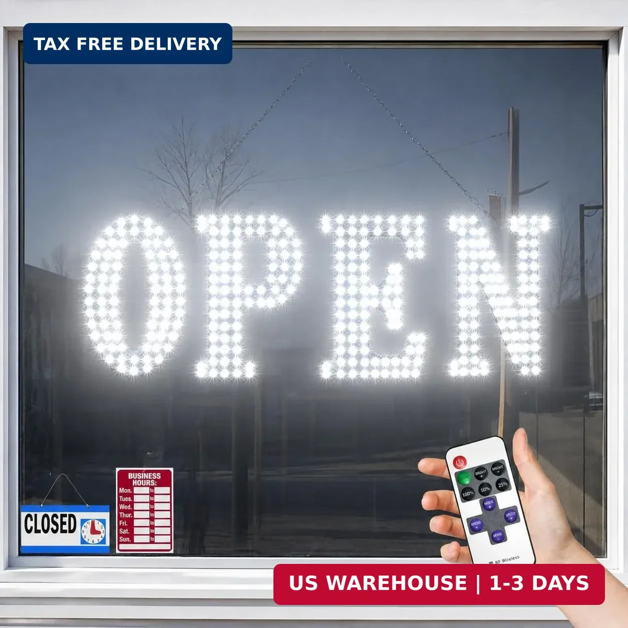 40&Prime;x14&Prime; Large Open Sign for Business, Open Signs Led with Hanging Installation,