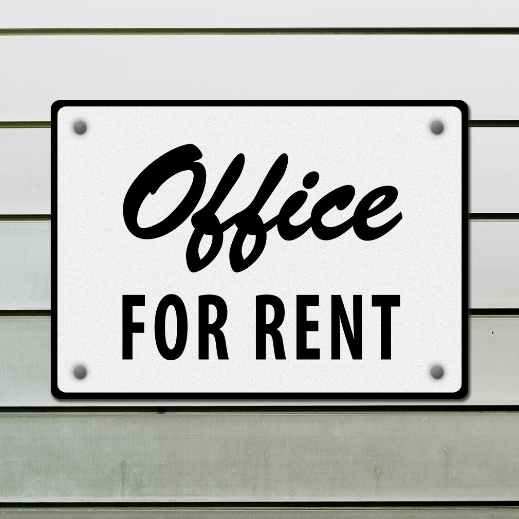 Horizontal Metal Sign Office for Rent Business Weatherproof Street Signage