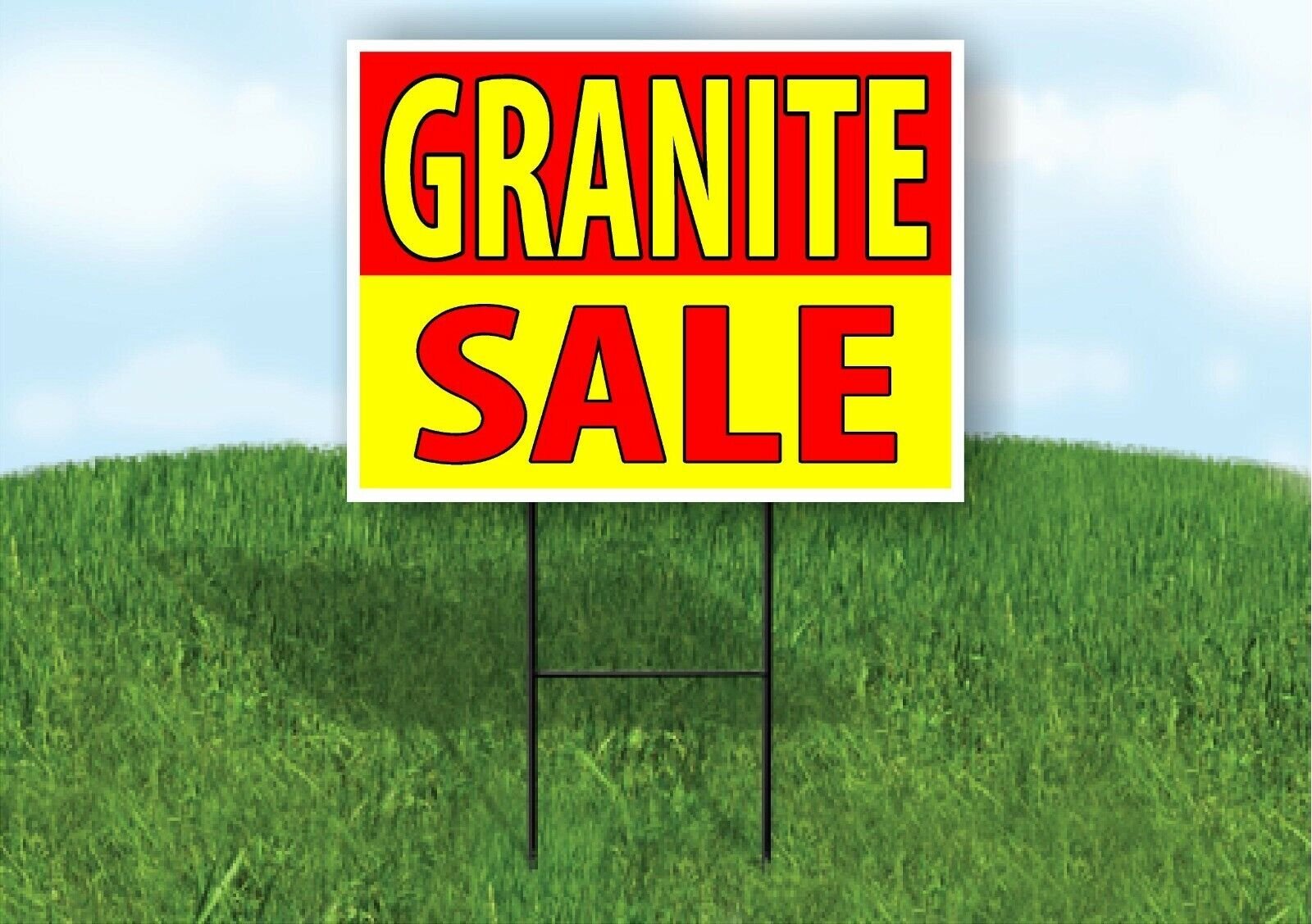 Granite SALE RED YELLOW Plastic Yard Sign ROAD SIGN with Stand