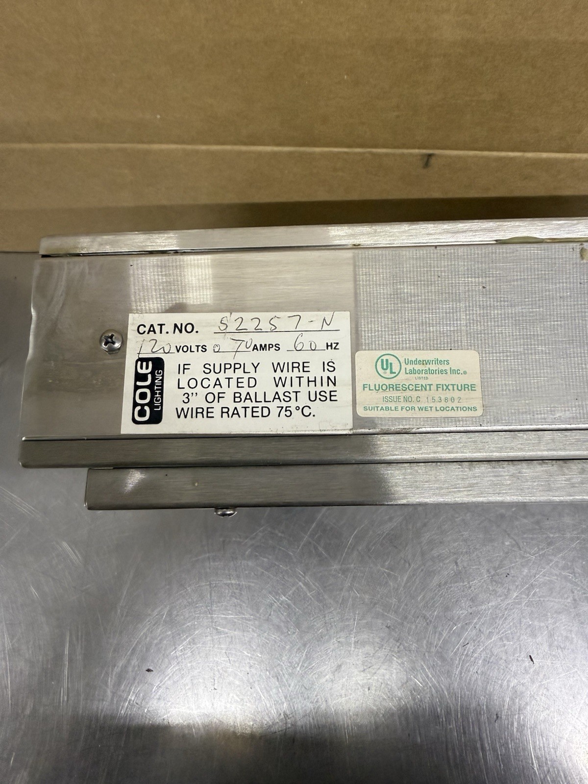 Cole Lighting S2257-N Open Closed Sign Outdoor Stainless Enclosure New 120V