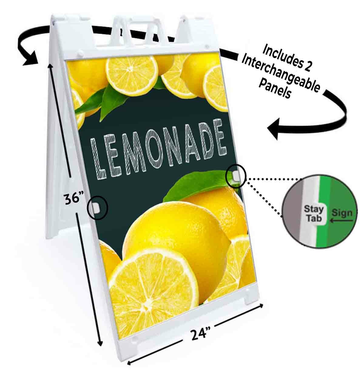 LEMONADE Signicade 24×36 AFrame Plastic Sidewalk Sign CARNIVAL FAIR FOOD