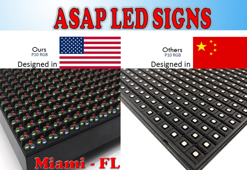 LED Sign Outdoor Board Full Color Programmable 19 in x 165 in – Made in USA