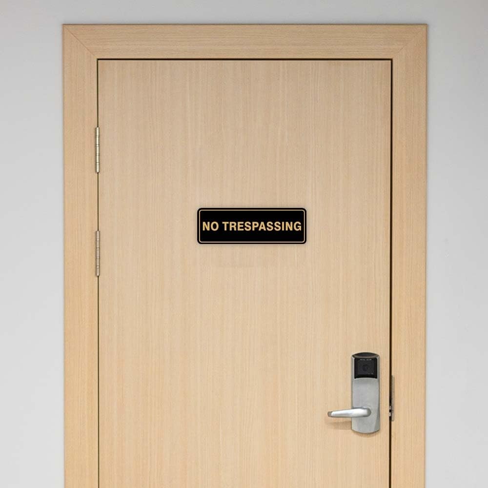 Standard No Trespassing Sign – Black – Large 3&Prime; X 9&Prime;