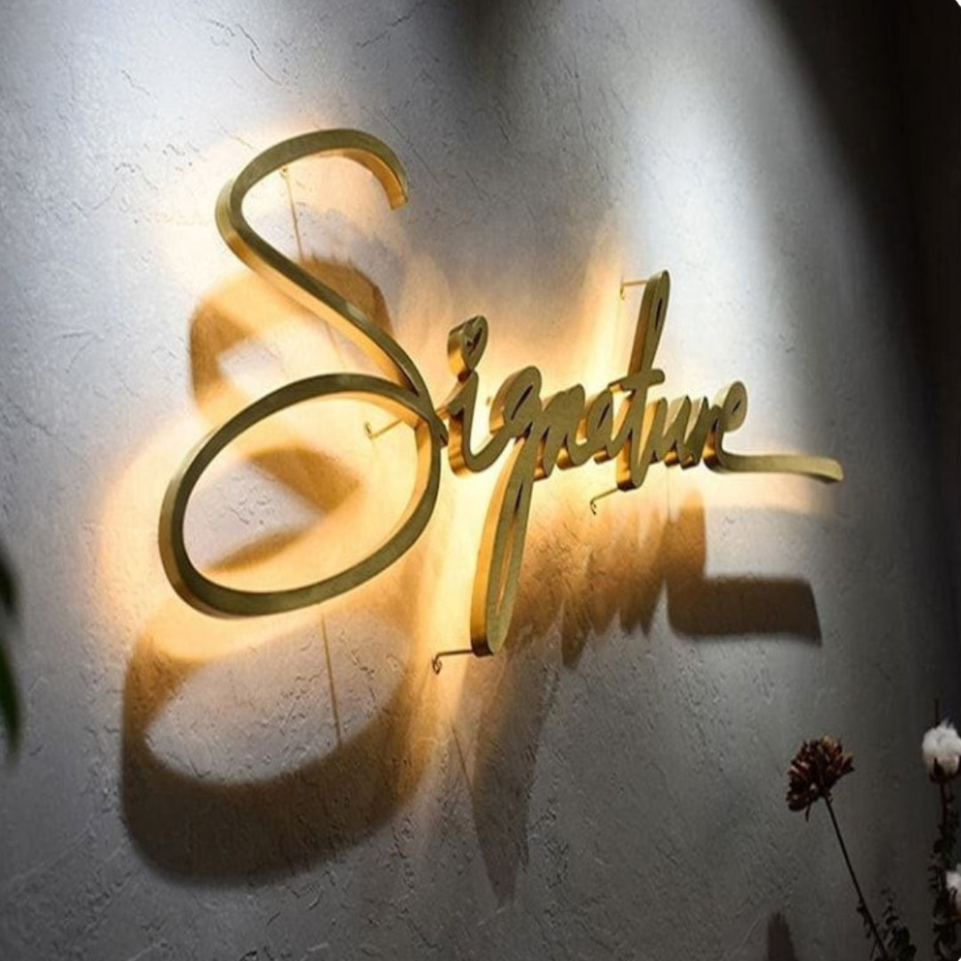 Custom Business Signage LED Metal 3D Letter Backlit Stainless Storefront 3D Sign