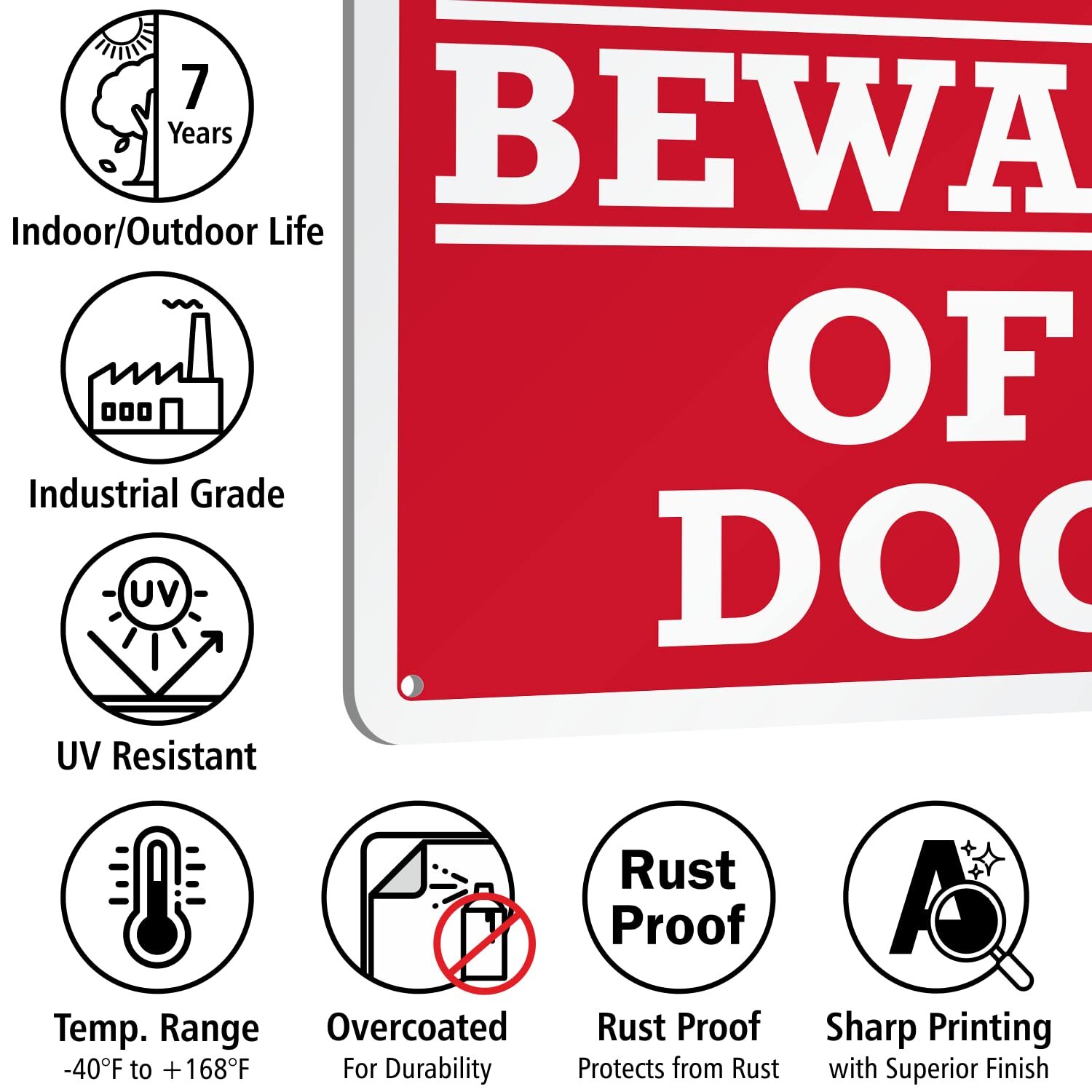 – K-2556-AL-10 « Beware of Dog » Sign | 7&Prime; x 10&Prime; Aluminum