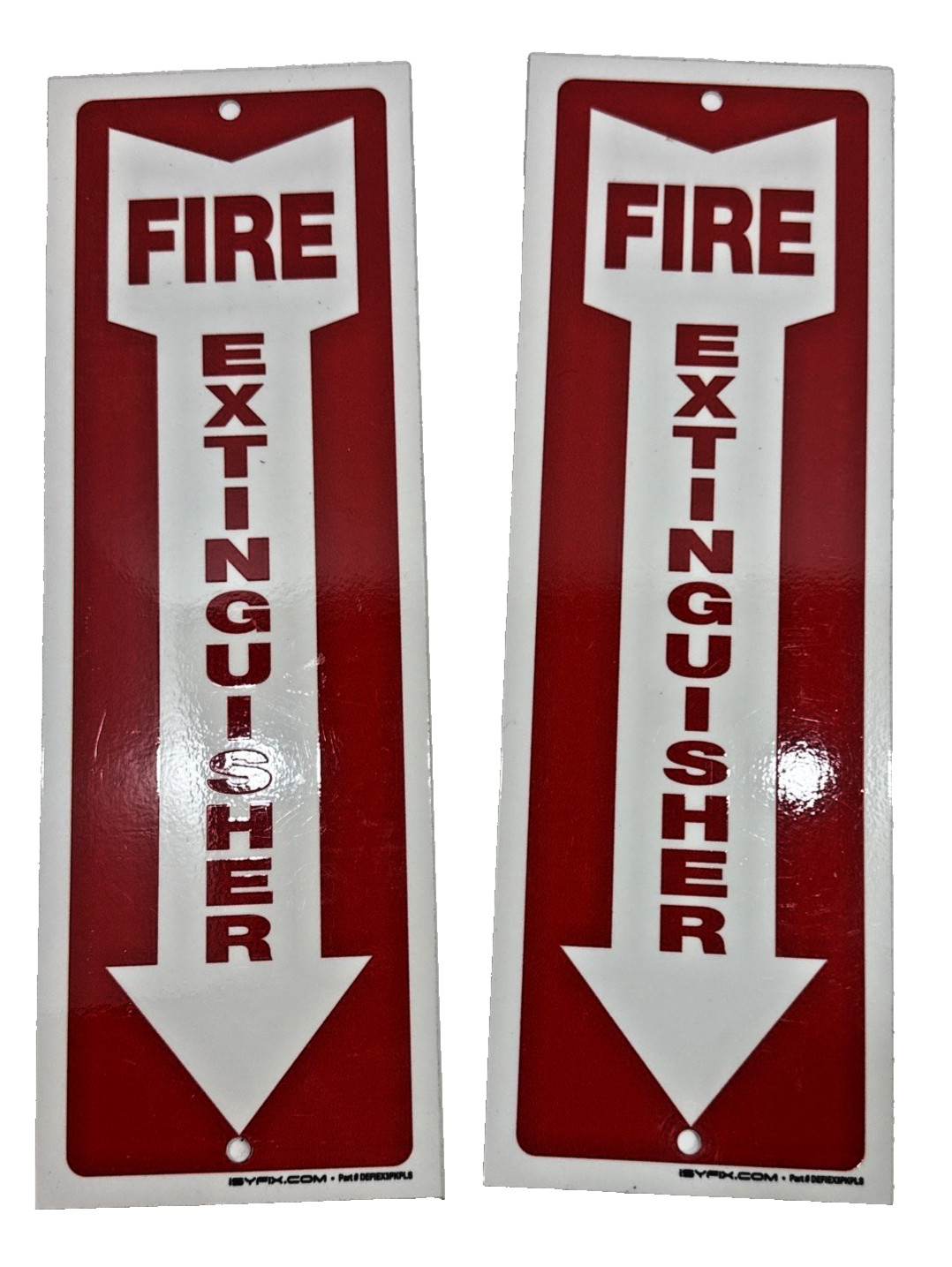 Fire Extinguisher Signs 2 Plastic Red Wall Mount 12&Prime; Business Compliance Signage