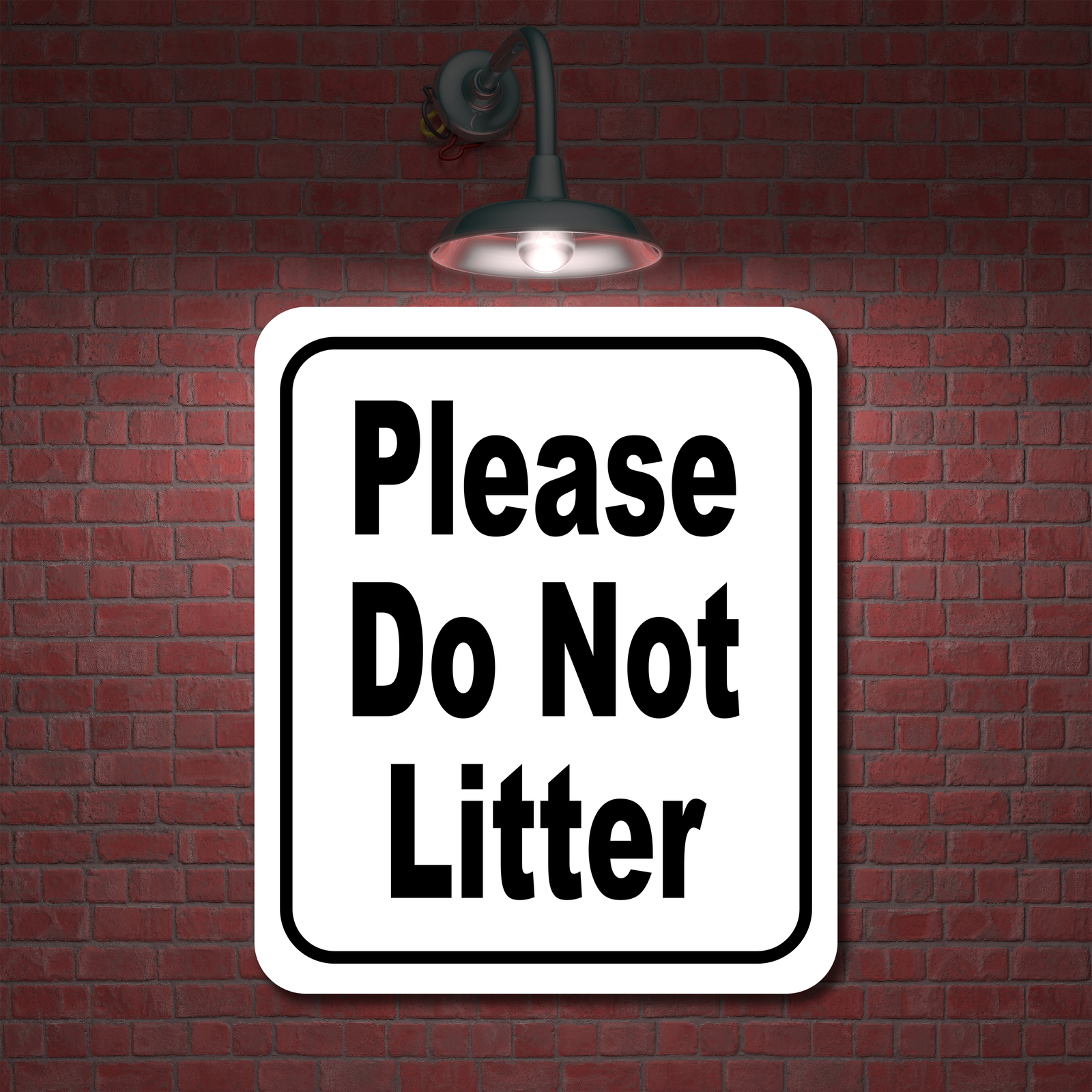 Please do not litter classic Aluminum Composite Sign