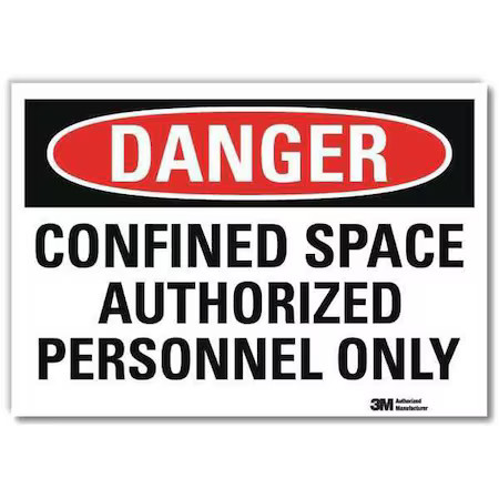 Lyle U1-1020-Rd_7X5 Danger Sign, 7 In W, 5 In H, Reflective Sheeting, White