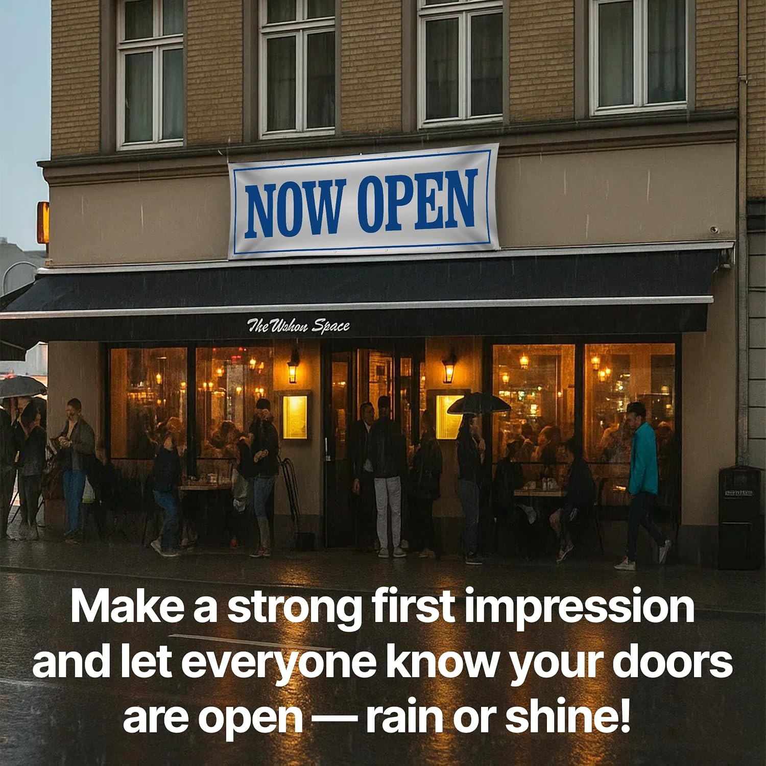 Large Now Open Banner 3×10 foot – Open Sign for Business – Grand Opening Banner