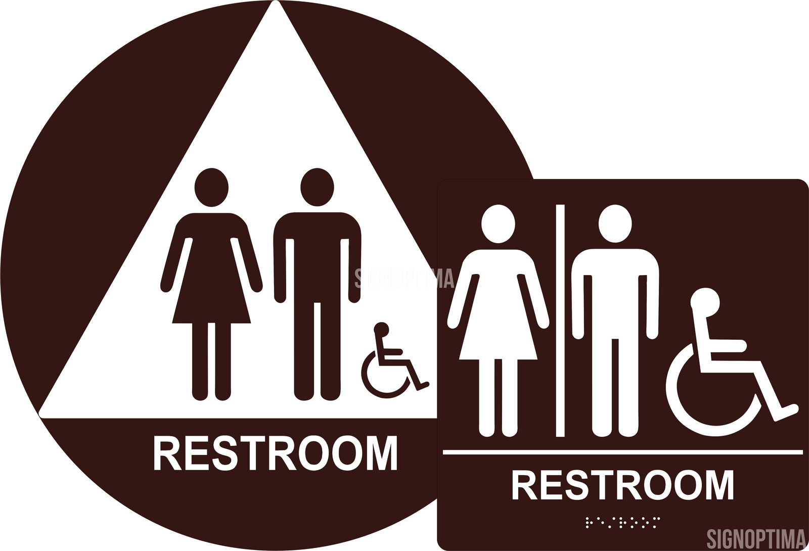 ADA Compliant Unisex Accessible Restroom Sign Bundle, Braille Sign and Door Sign