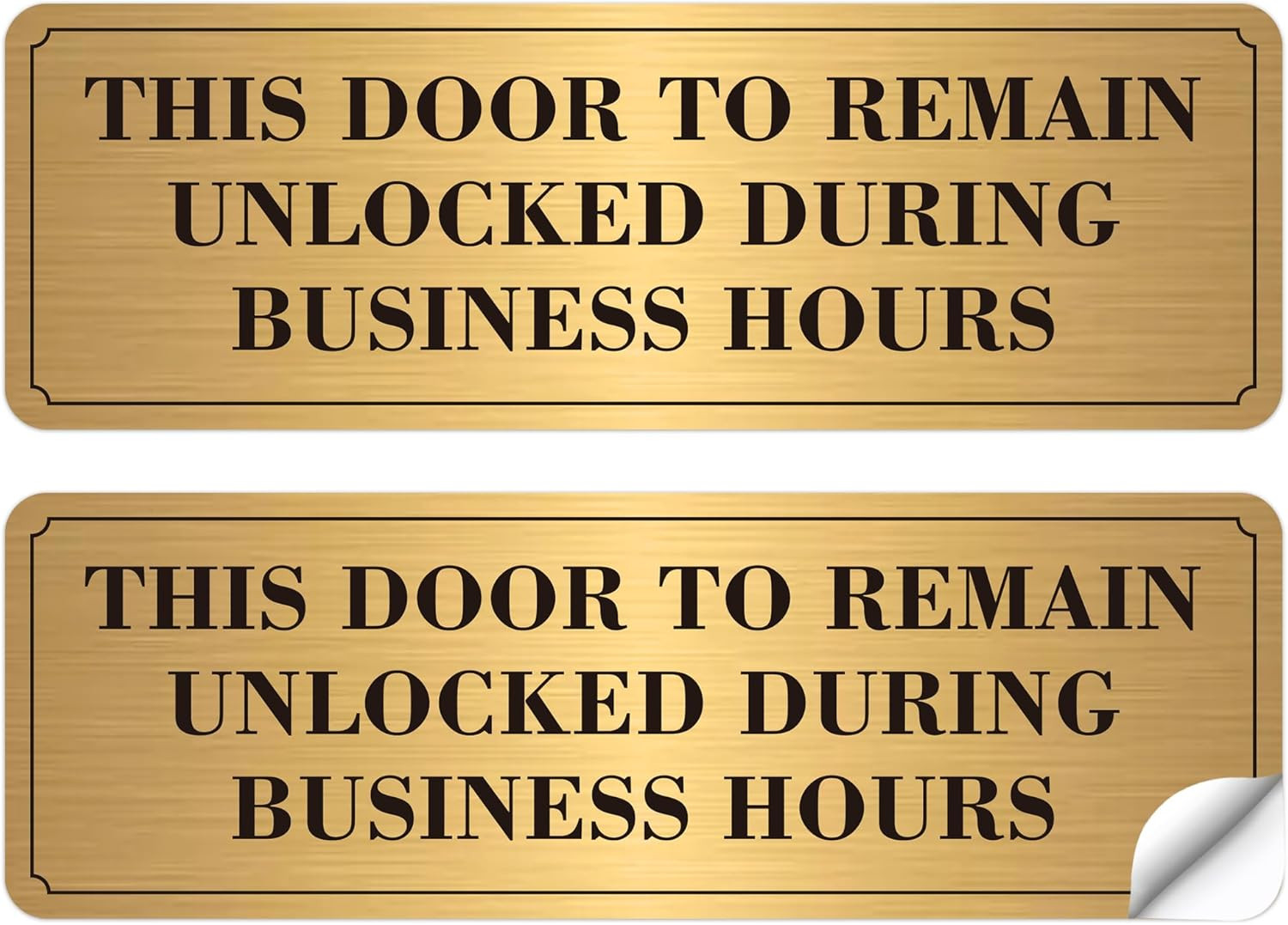 2PCS Door Must Remain Unlocked During Business Hours Sticker Sign，Self-Adhesive