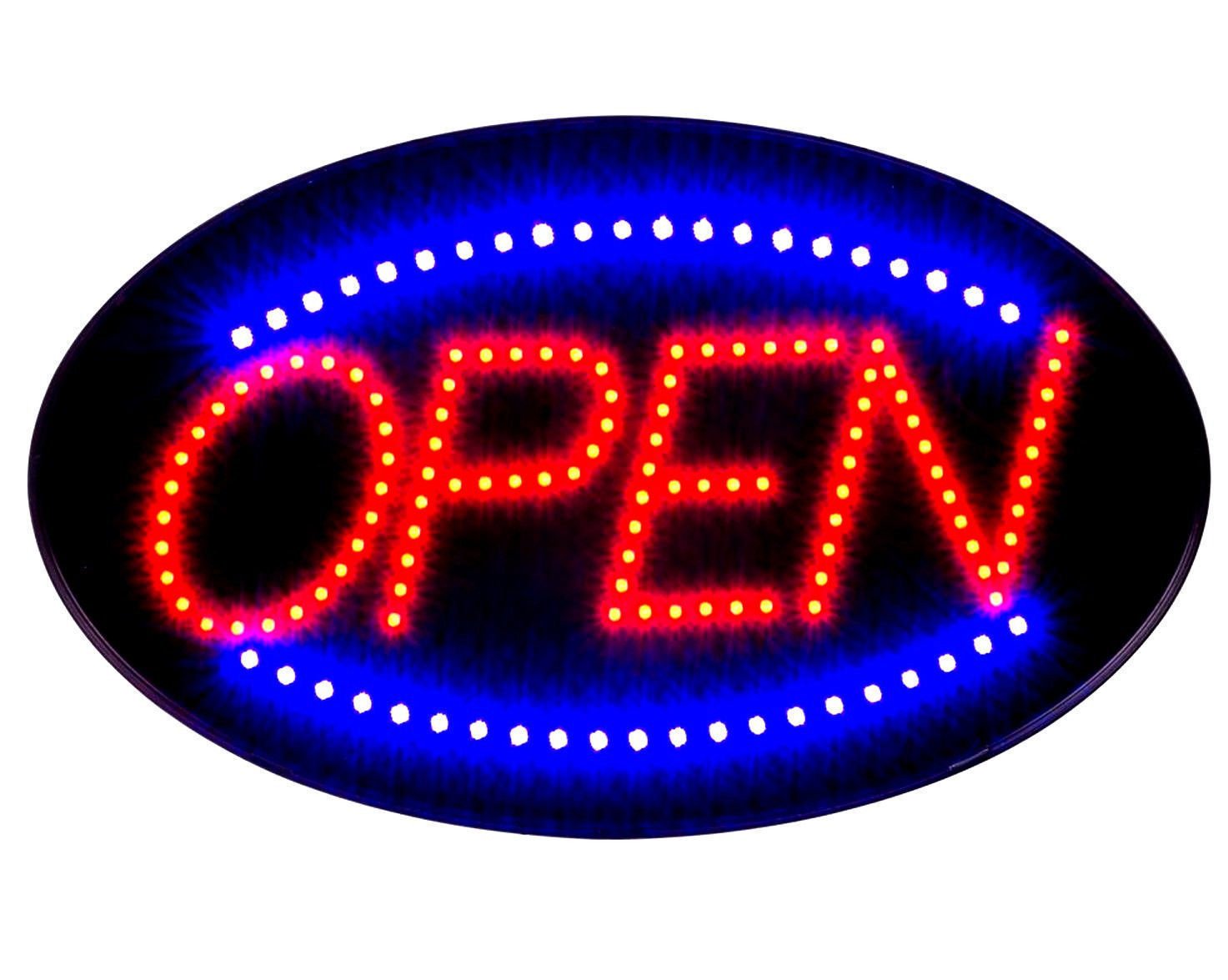 Delux Ultra Bright Jumbo Size Flash Motion 24&Prime;x 13&Prime; LED Neon Open Sign Light U30