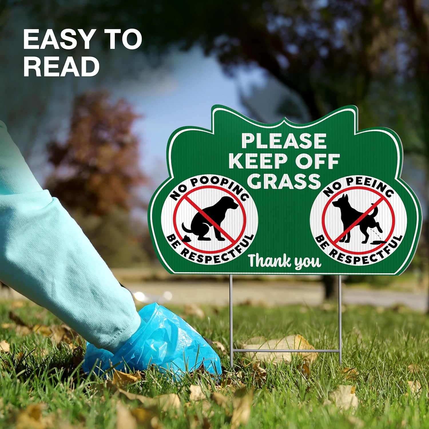 Keep off Grass Signs, 8 X 12 Inch Double Sided Corrugated Plastic, Stakes | No D