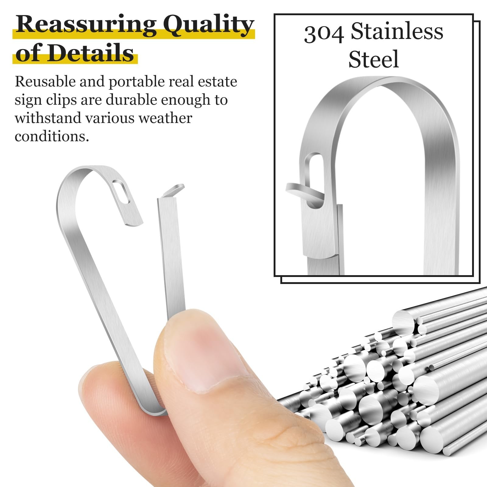 Daletu 16 PACKS Real Estate Sign Clips for Hanging Signs, Real Estate Sign Ri…
